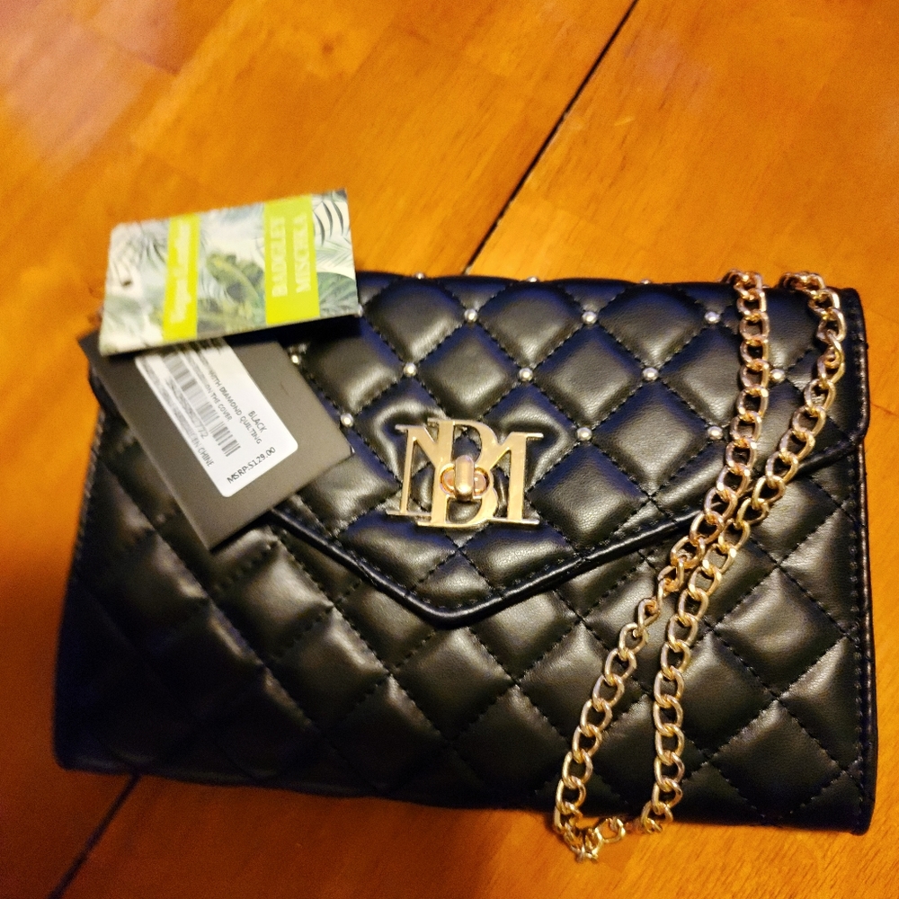 Badgley mischka  small crosbody handbag  quilter stud
